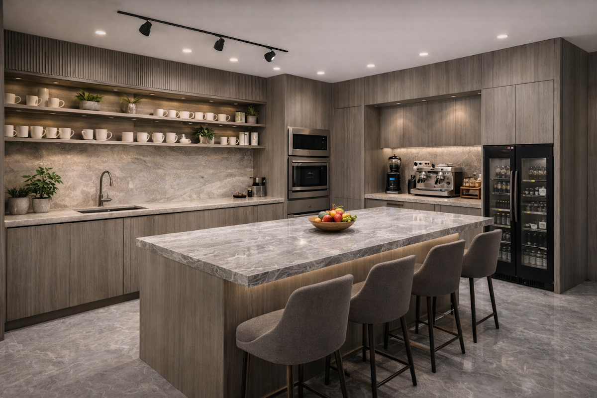 Tan brown interiors project photo